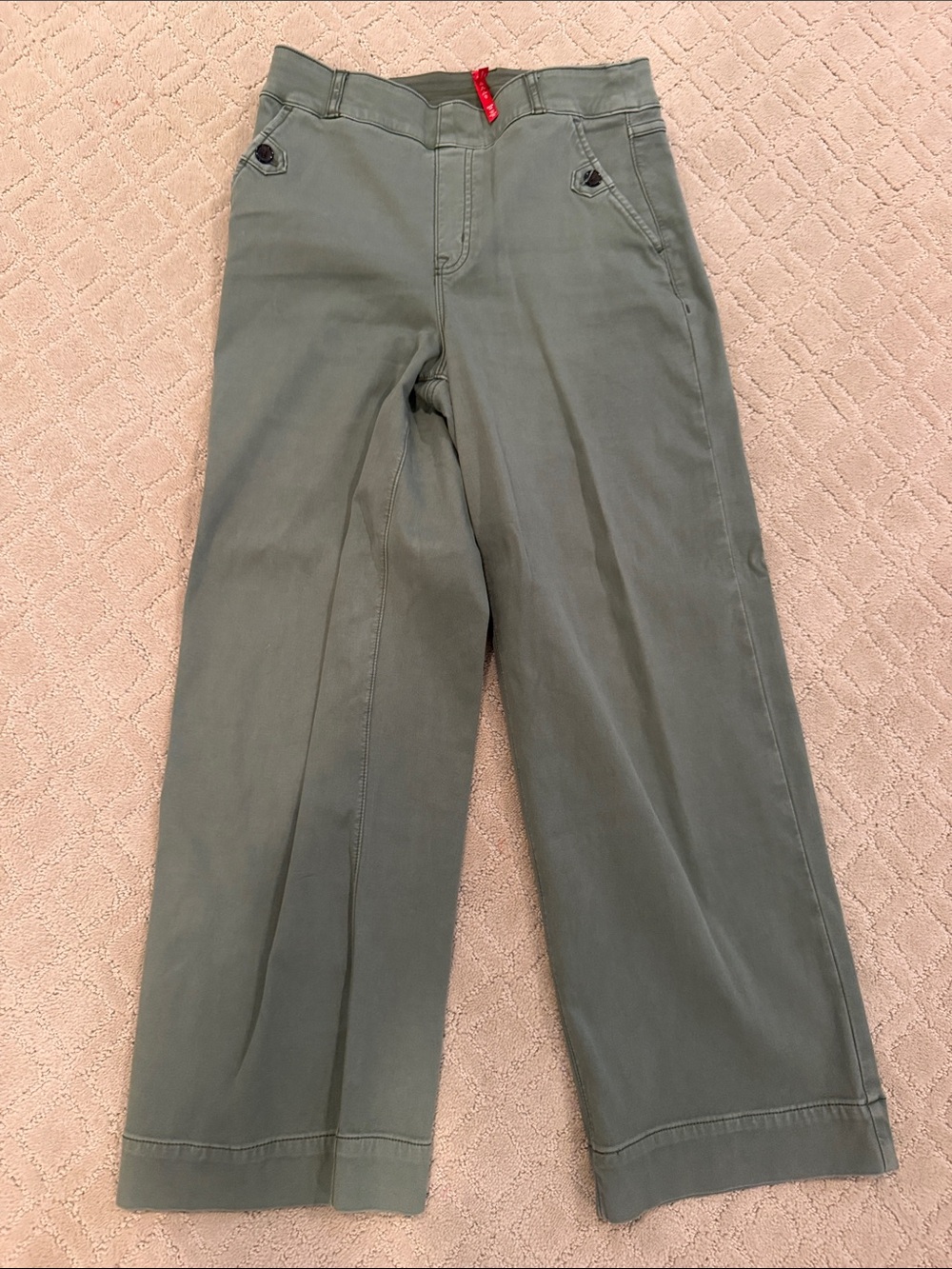 SPANX women's Olive-Tone Wide Leg Chinos